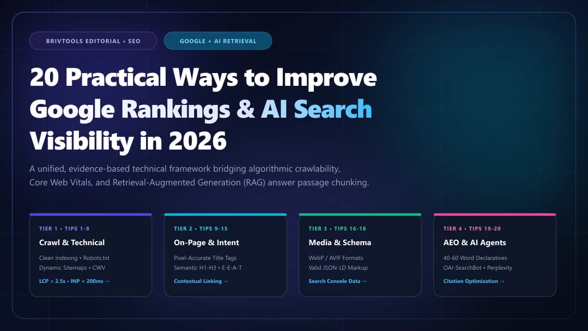 20 Practical Ways to Improve Google Rankings and AI Search Visibility Architecture Blueprint