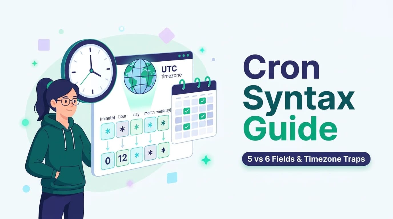 Cron expression syntax guide: 5 vs 6 fields, Quartz vs Linux crontab, timezone synchronization, and Daylight Saving Time scheduling traps