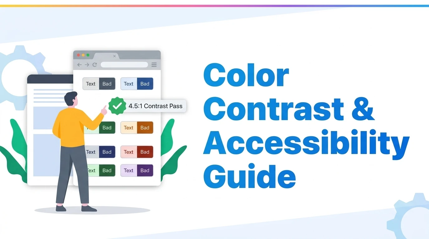 WCAG 2.2 color contrast compliance guide: 4.5:1 text contrast ratios, 3:1 UI component rules, relative luminance calculations, and design system token audits
